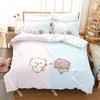 Fashion Adorable Peach And Goma Cat Bedding Set Single Twin Full Queen King Size Bed Set Kids Bedroom Duvetcover Sets Bed