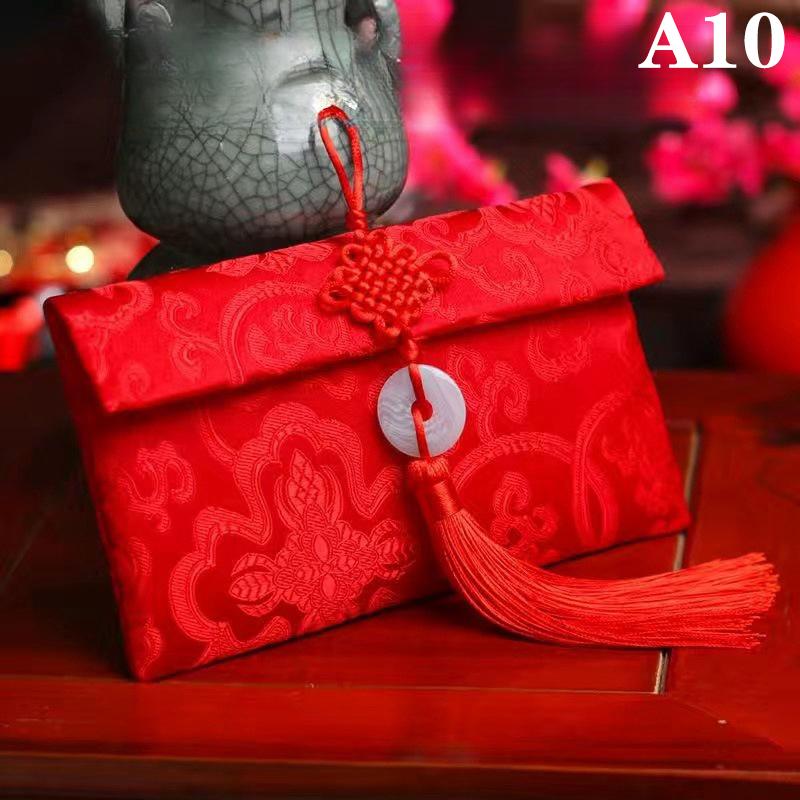 Chiński węzeł Czerwona koperta Torba prezentowa Rok Czerwone pakiety Tradycyjne wesele Szczęśliwe kieszonkowe torby z frędzlami na ślub Wiosenne święto