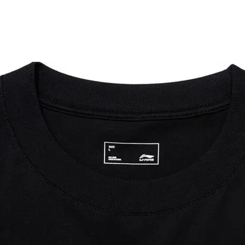 Li-Ning American Letter Print Trendy Versatile Round Neck Pullover Short Sleeve High Waist Tied Shorts Casual Sports Suit YHSU207-1+AKST543-3