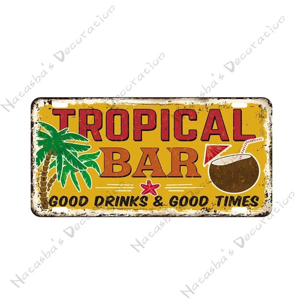 Garage Bar Metal Wall Sign, Auto Interior Decor Plaque 15x30cm