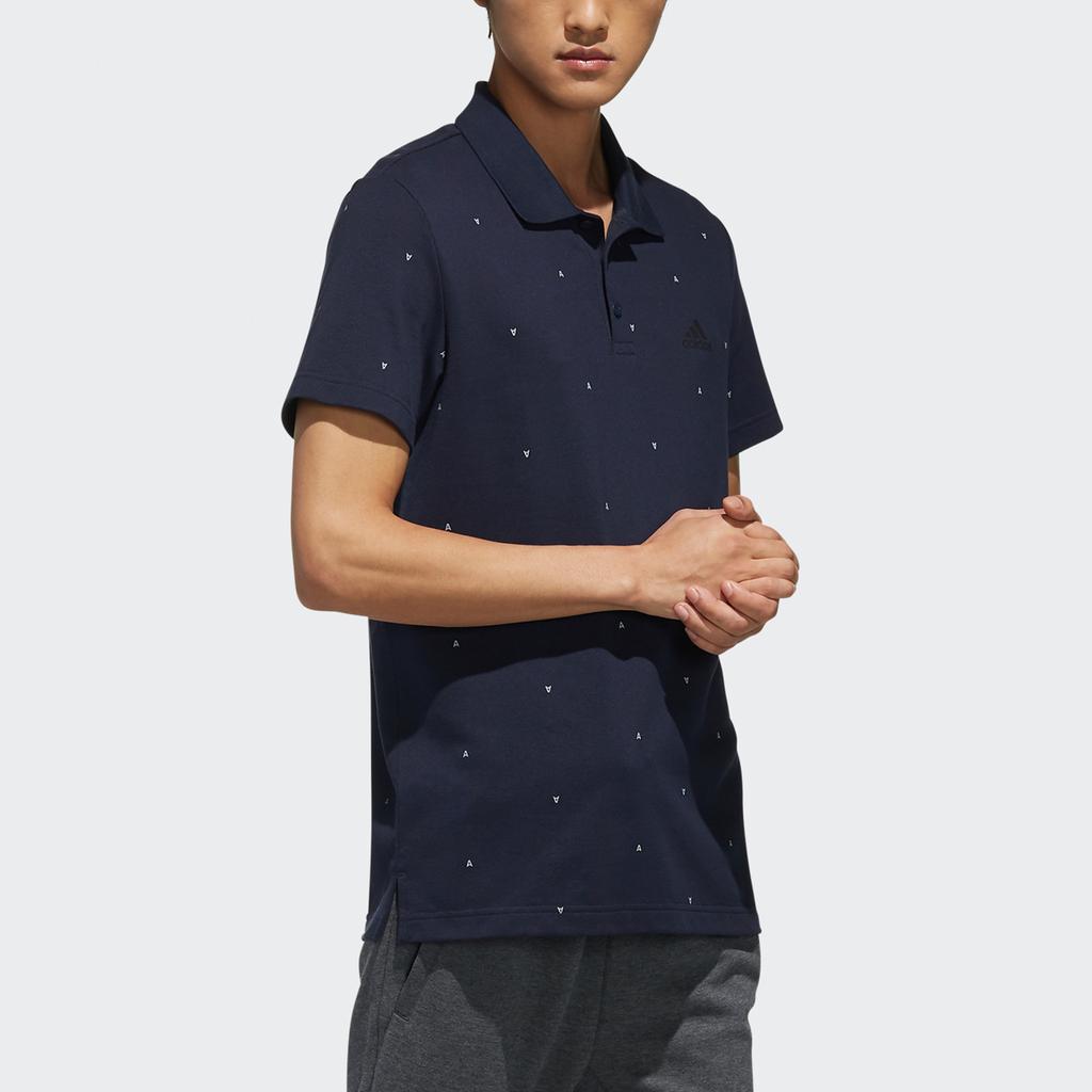 Adidas Ai Aop Casual Sport Breathable Short Sleeve Polo Shirt Men Tops Navy-Blue DY8707