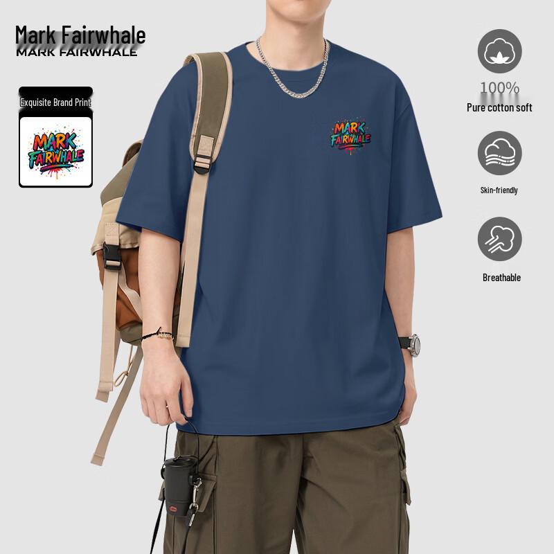 Mark Fairwhale Men's Casual Breathable Cotton Short-Sleeve T-Shirt