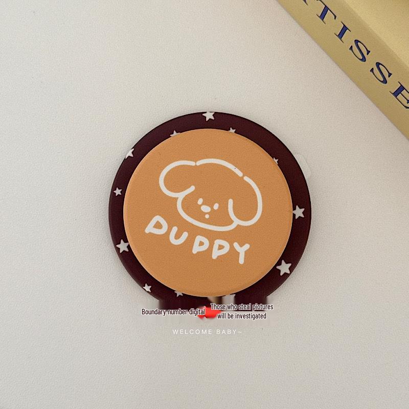 Heart-shaped Magnetic Phone Stand: Portable Folding Kitty Holder, Cute Frosted Design, Universal Fit.