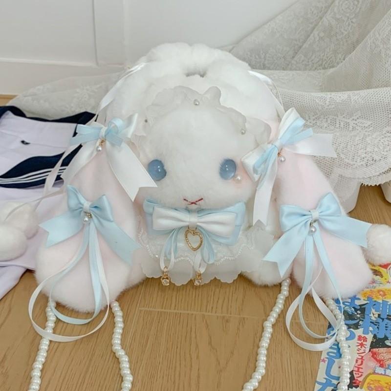 Lolita Plush Bunny Bag With Bow For Daily Use And Collectors Style