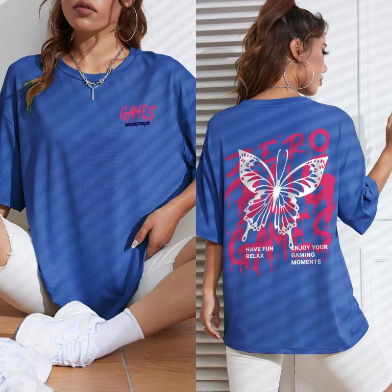 Graphic & Letter Print Crew Neck T-Shirt Women Cotton Plus Size Tshirts Hip Hop Breathable Streetwear Soft Casual Short Sleeve