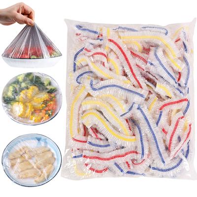 300pcs Plastic Bowl Covers Food Covers Colorful Reusable Elastic Stretch Bowl Covers Kitchen Dining Cookware Canning Lids Fresh