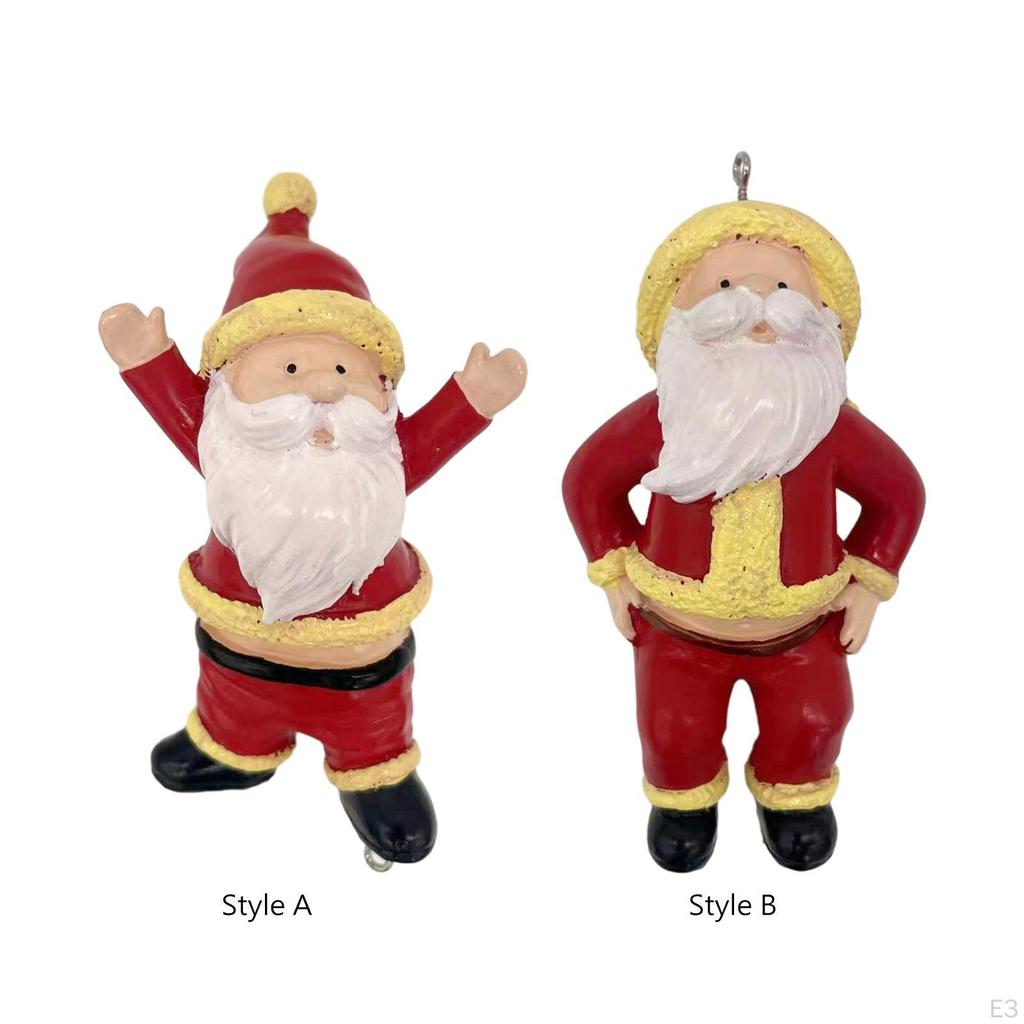 Christmas Decoration Ornaments Resin Santa Claus Pendant for Party Supplies