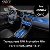 For HONDA CIVIC 16-21 Car Interior Center Console Transparent TPU Protective Film Anti-scratch Repair Film Accessories Refit
