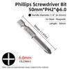50mm Phillips Screwdriver Bit PH00/PH0/PH1/PH2 1/4” Hex Shank Magnetic S2 Steel Cross Head Screw Driver Bits Hand Power Tools