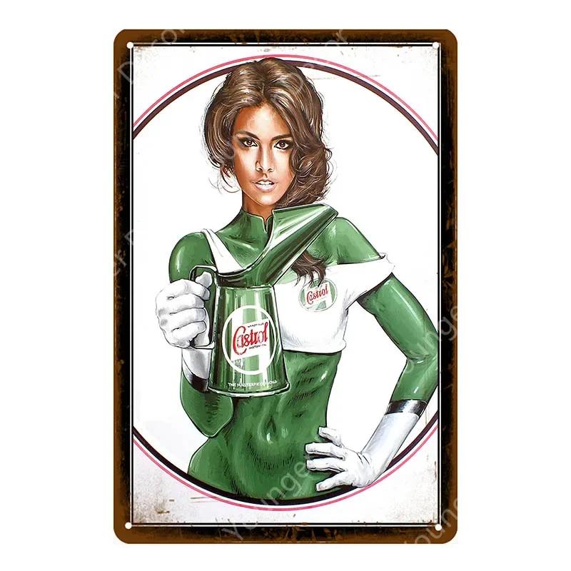 Vintage Texaco Motoröl Schilder Sky Chief Castrol BP Metallposter Wandkunst Malerei Platte Garage Tankstelle Dekor YJ228