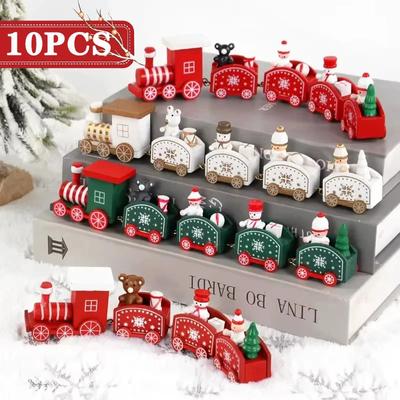 Christmas Train Decoration Small Train Ornament Decoration Christmas Decoration Children's Gifts Christmas Cake Decoration