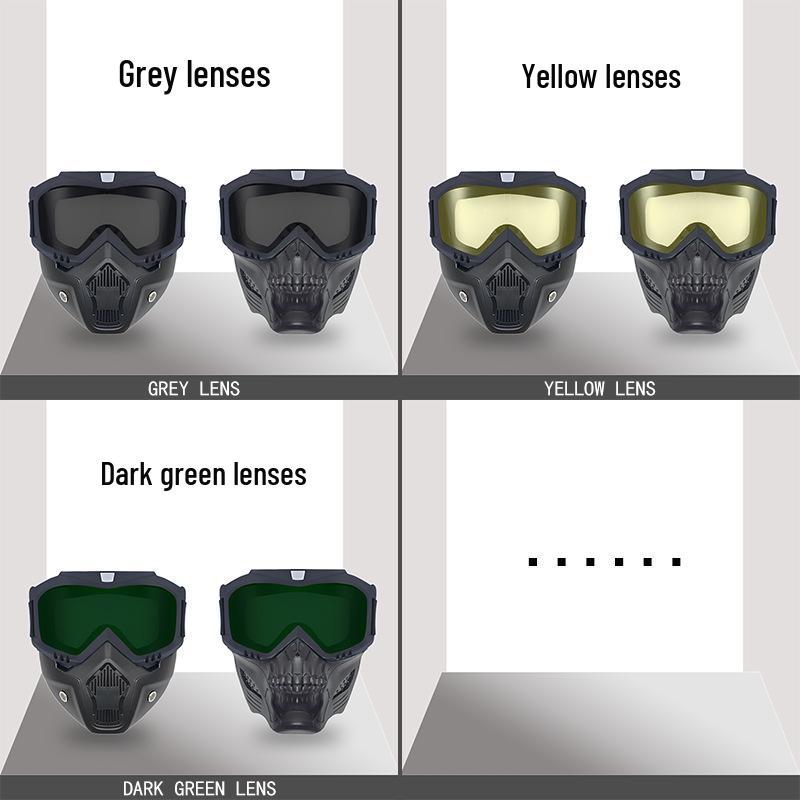 Retro Harley Windproof Face Shield & Goggles for Motorcycle Riding