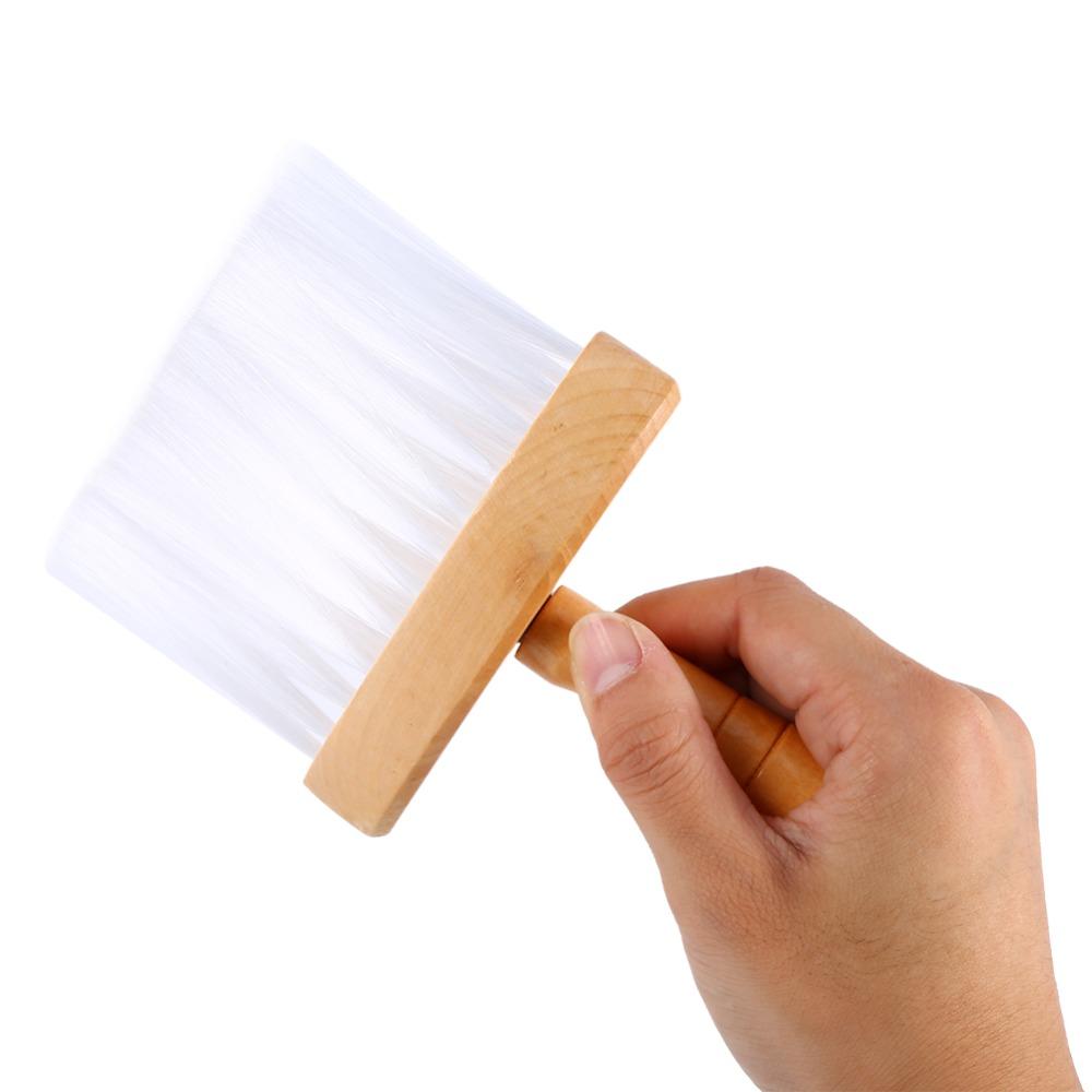 Gentle Hair Duster Brush Wood Handle Hair Cut Brush Hairdressing Cleaning Brush Barber