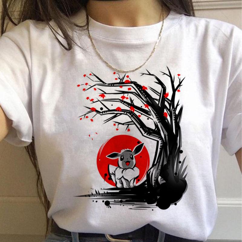 

Pokemon Harajuku T Shirts Women Kawaii Funny Cartoon Summer T-shirt 90s Cute Print Tshirt Fashion Streetwear Top Tees Female S