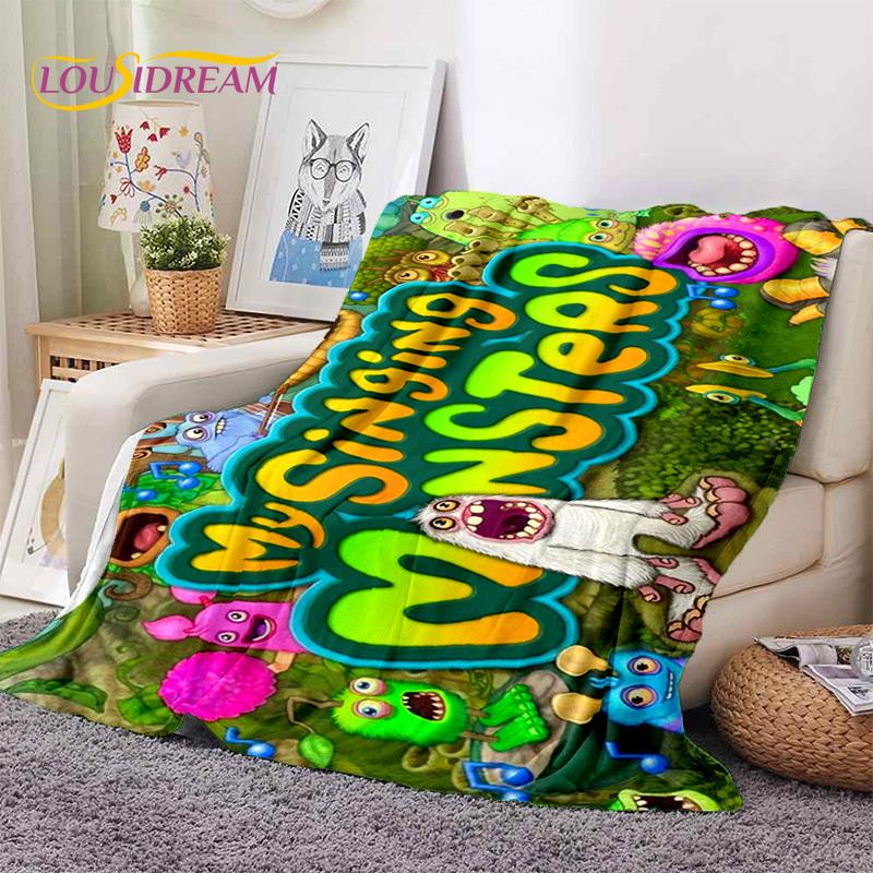 Game My Singing Monsters Cartoon Soft Blankets,Keep Warm Throw Blanket Comfortable Blanket for Picnic Beds Sofa Home Bedroom Kid
