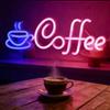 Coffee Neon Sign Light USB Dimmable Led Neon Lamps for Bar Cafe Restaurant Party Art Wall Decor Window Hanging Night Lights
