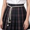 French Imitation Pearl Waist Chain: Versatile Elastic Knot Belt for Shirt Dresses, Fashionable and Simple.