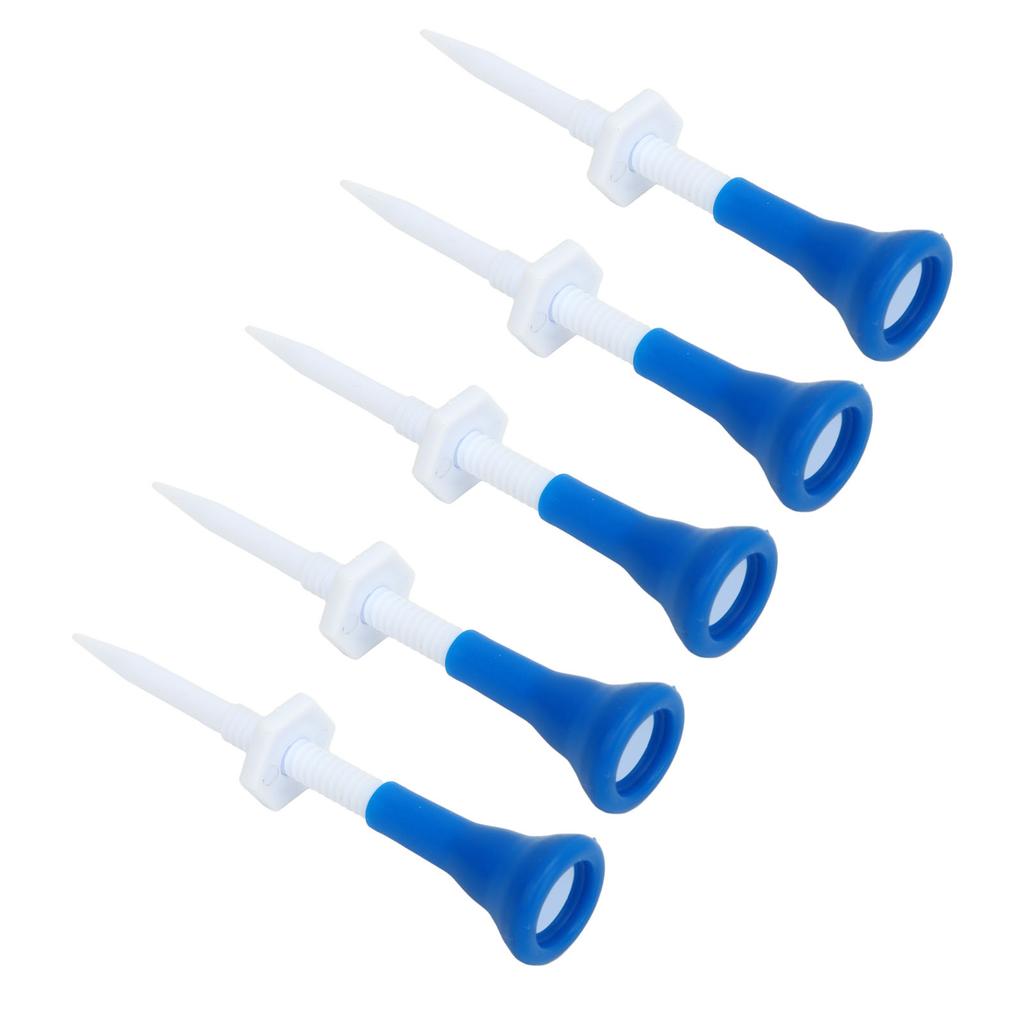 5pcs Golfing Tees Height Adjustable Stable Blue Golfing Plastic Tees for Golfing Practices