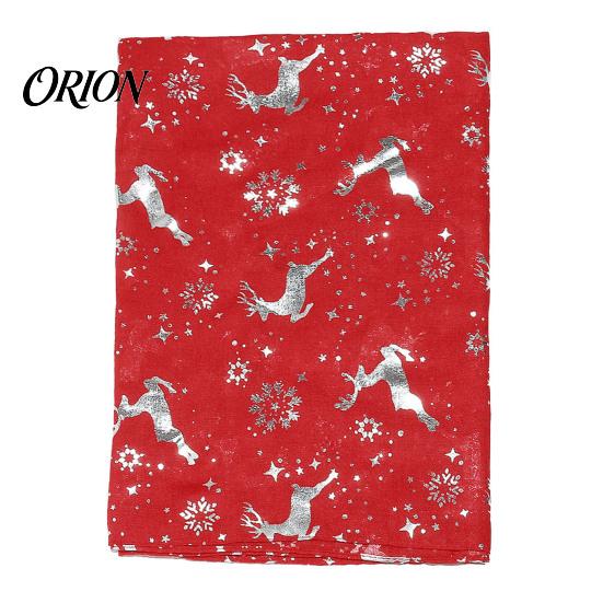 Cozy Holiday Gift for Women Christmas Theme Scarf Women, Glitter Sparkly Foil Reindeer Elegant Hot Stamping Print Scarves, Lightweight Soft Shawl Wrap