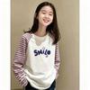 Girls' Korean Style Patchwork Striped Long-Sleeve T-Shirt—Trendy Color Block Base Layer for Spring and Autumn