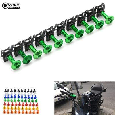 10 Pcs 6MM CNC Universal Motorcycle Accessories Fairing Body Work Bolts Screws For Kawasaki Z300 Z750 Z750R Z750S