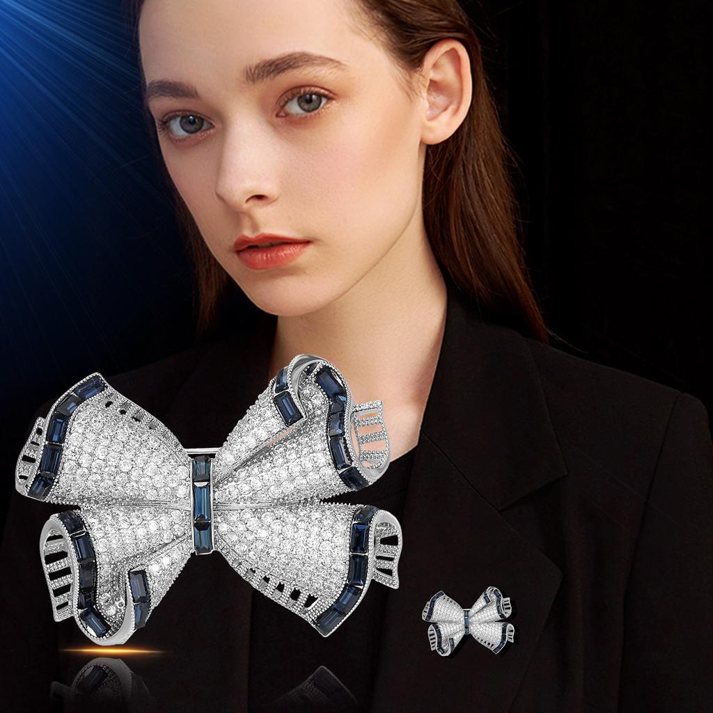 Women's Light Luxury Vintage Elegant and Fashionable Bow Brooch Versatile and Unique Design Sense Daily Accessories