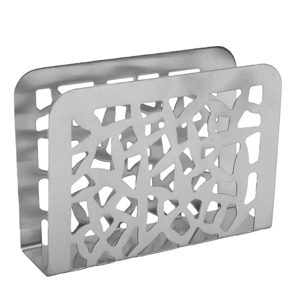 Tabletop Napkin Holder Stainless Steel Hollowed Metal Paper Napkin Holder Tissue Dispenser for Kitchen Countertop Bar