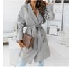 Women's Fashion Leisure In Long Temperament Long Sleeve Cardigan Wool Coat