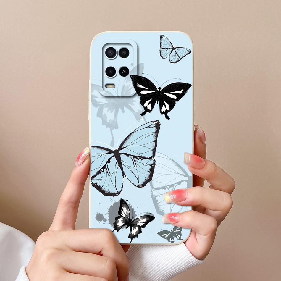 For Oppo A54 A54S Case Simple Cute Design Full Protection Phone Housing For Oppo A 54 4G Back Cover Soft Liquid Silicone Fundas