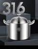 Extra Tall 316 Stainless Steel Stock Pot - Food-Grade, Deepened & Thickened, Large Capacity, Perfect for Stewing & Soups