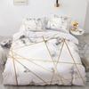 Weißgold Marmormuster Bettwäsche Moderne 3D Bettbezug-Sets Einzelbett, Doppelbett, Kingsize, Einzelgröße Mode Luxus Zimmerdekoration Geschenke für Frauen