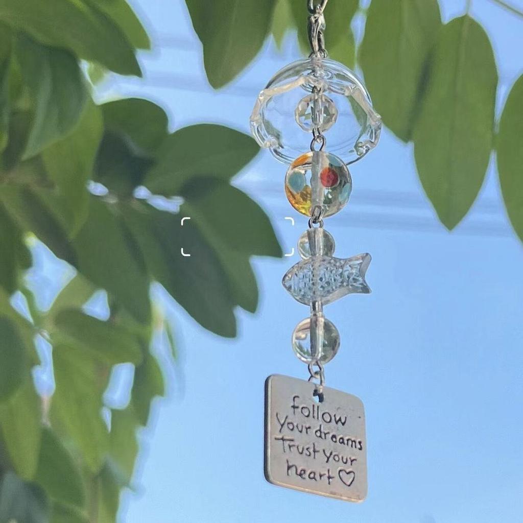 Fantasy Goldfish Wind Chime Phone Case Card Holder CCD Camera Pendant Accessories DIY Creative Handwork Hanging Rope