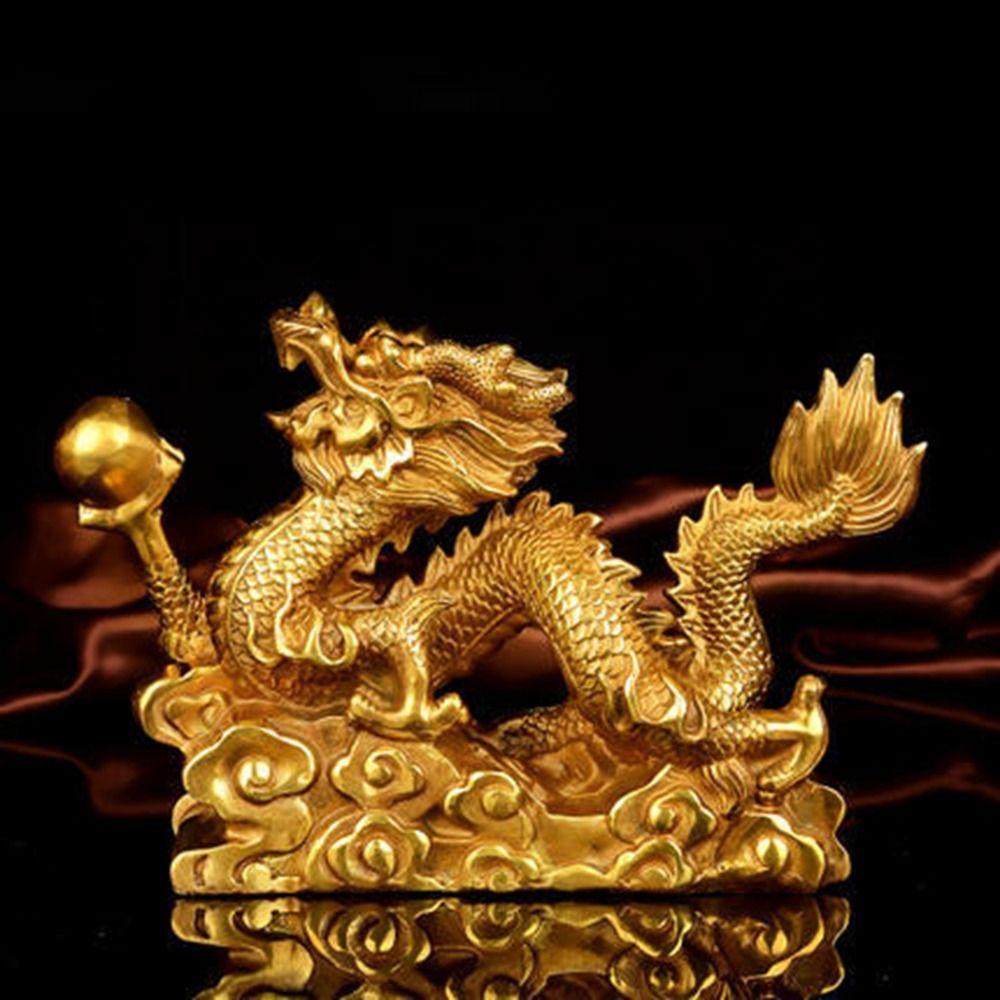 

Desktop Decor Unique Design Dragon Ornaments Dragon Zodiac Statue Animals Sculpture Resin Crafts золотистый