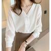 Retro Hong Kong Flavor Gentle Wind Shirt Women's Spring and Autumn 1116 New Korean Version Breathable Thin Temperament Shirt Top