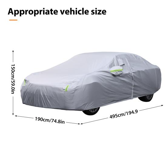 Autoabdeckung, Wasserdichte Ganzjahres-Autoabdeckung, Auto-Schneeabdeckung für 2010-2025 Camry LE/Corolla LE/für Benz E-Klasse, mit Belüftungslöchern, Enthält
