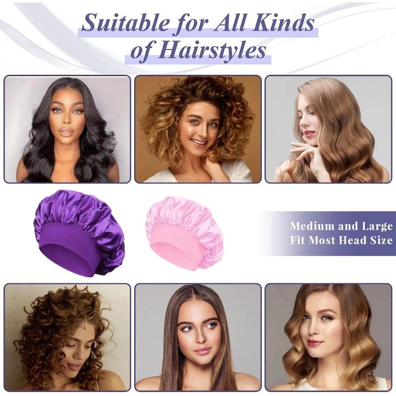Jedwabisty satynowy podszyty czepek duży satynowy czepek na włosy czapka do spania pozostaje na głowie całą noc okrycie na włosy turban slouchy beanie na kręcone włosy