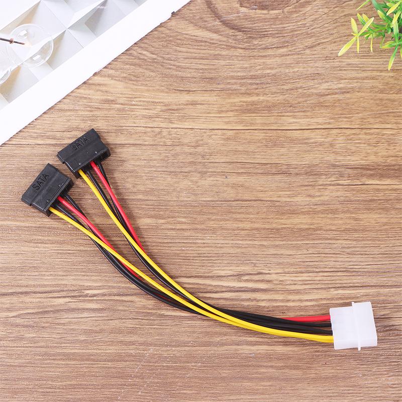 2Pcs Ide Molex 4 Pin To 2 X Sata Power Cable Serial Ata Y Splitter Hard Driver Dual Extension Cord Adapter Connector