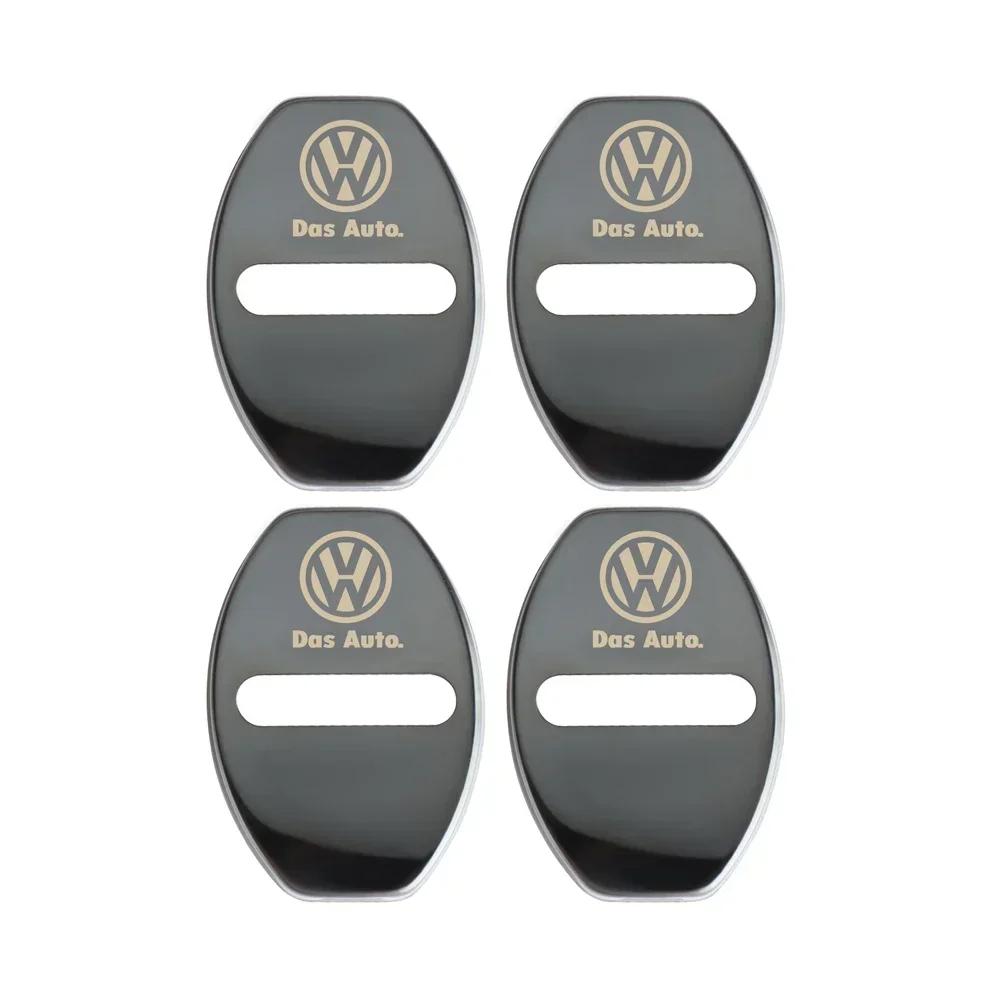 T23-For Volkswagen VW Golf 5 4 Polo Passat Jetta Touran CADDY Rline Car Styling 3D Car Door Lock Cover Protective Decoration Sticker