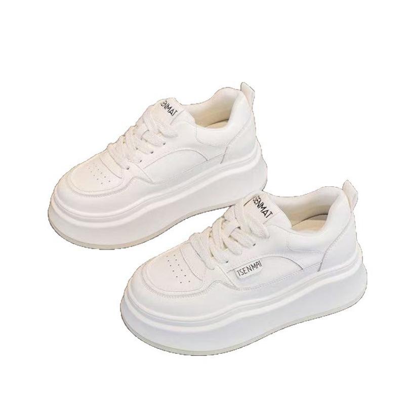 Student color matching platform white shoes women's spring and autumn versatile height increase lightweight casual sports shoes