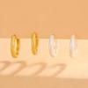 Trendy S925 Sterling Silver Twisted Rope C-Shaped Geometric Stud Earrings