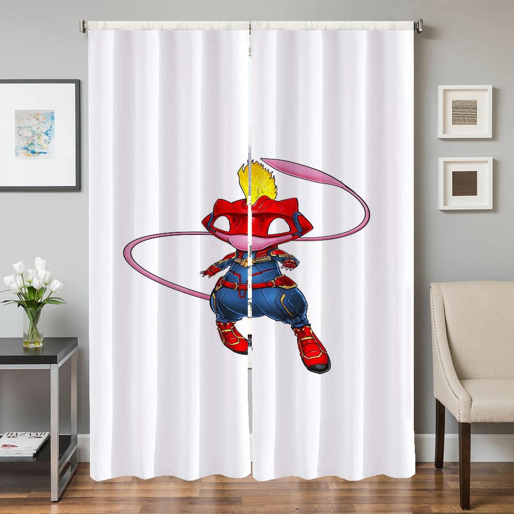 Home Interior Kitchen Curtains for Living Room 2 Pieces Blackout Curtains Door Curtain P-pokemon-n Partition Bedroom Decoration