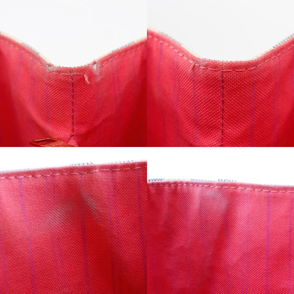 LOUIS VUITTON Calvi Tote Bag N41449 White Damier Azur Canvas Women Used