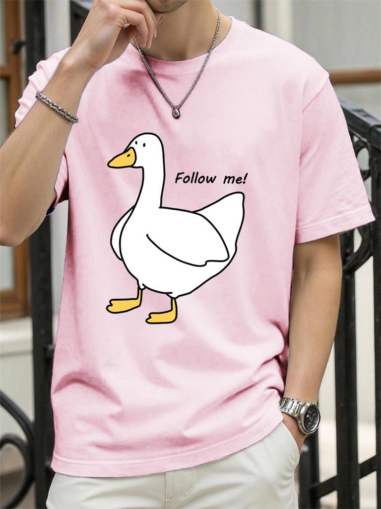 Follow The Goose Printing TShirt Women Cotton Summer Tops Comfortable Loose ONeck Short Sleeve T Shirts Casual Womans Clothes