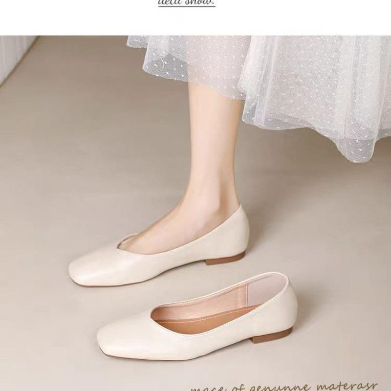 Fashion Single Shoes Nuchun 2025 New Flat Shallow Mouth Soft Slip-on Shoes