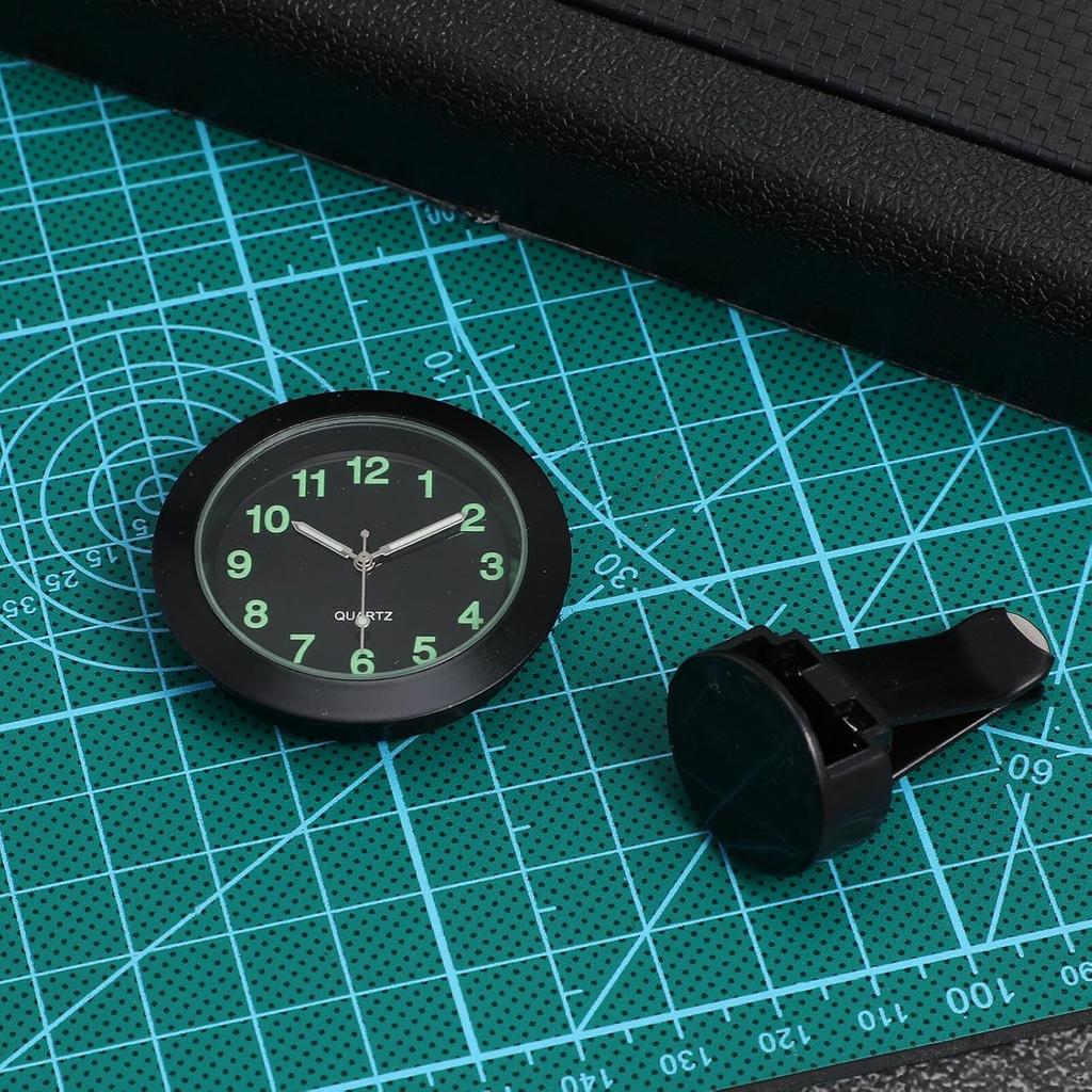 Car Dashboard Clock Night Light Car Alloy Mini Luminous Automotive Vent Clip Type Watch