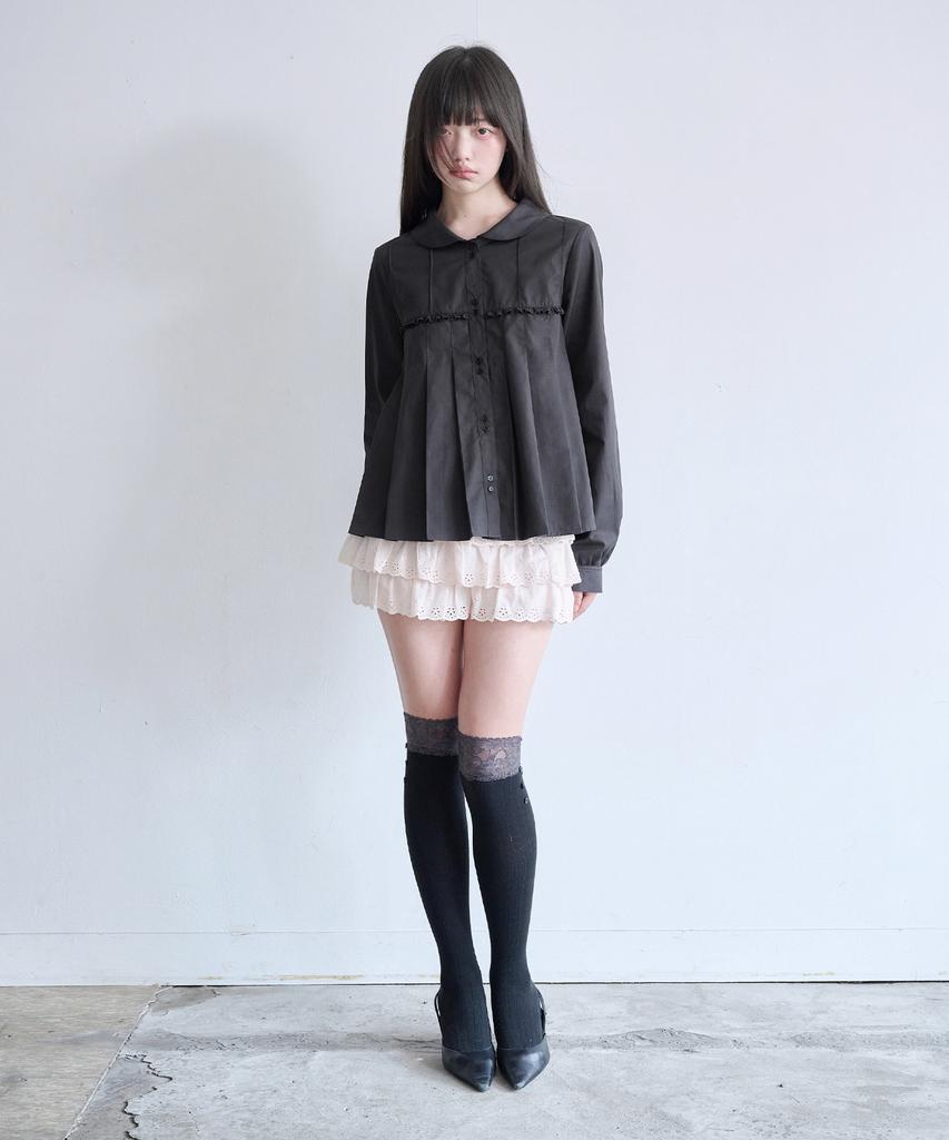 REISE MIYA Karin Ribbon Blouse [Charcoal]