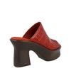 Salvatore Ferragamo Samanta Croc Embossed Platform Mules Rust
