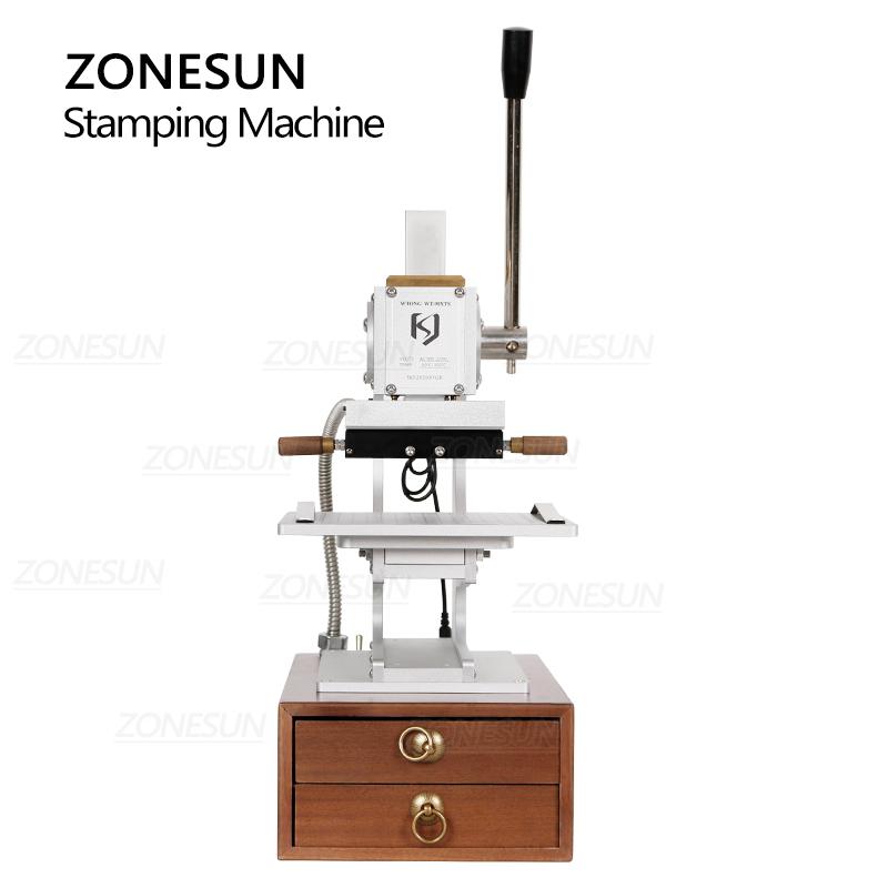 ZONESUN Multifunction Hot Foil Stamping Machine WT-90XTS Infrared Locator Leather Wood Paper Heat Press Machine with Drawers