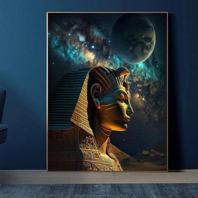Fantastic Pyramid Landacape Poster Prints For Living Room Home Decor Surrealism Egyptian Pharaoh Canvas Painting Wall Art No Frame