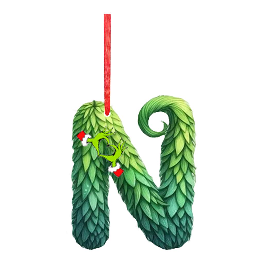 2D 26 Letter  Christmas Ornaments Acrylic Flat Christmas Tree Home Decorations Ornaments